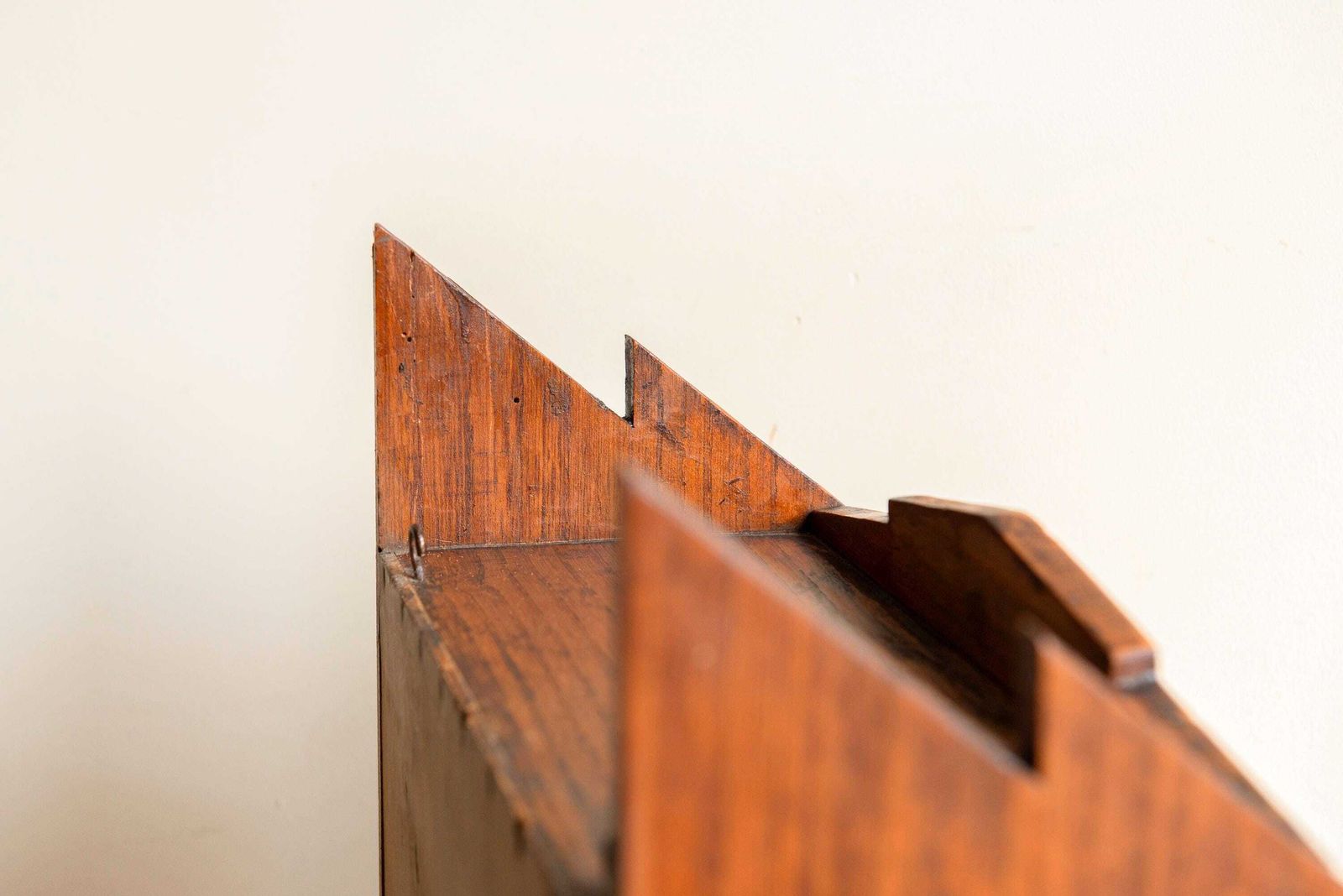 Antique French Wall Cabinet With Foxed Mirror – Rustic Oak Hanging Medicine & Bathroom Cabinet photo vinterior