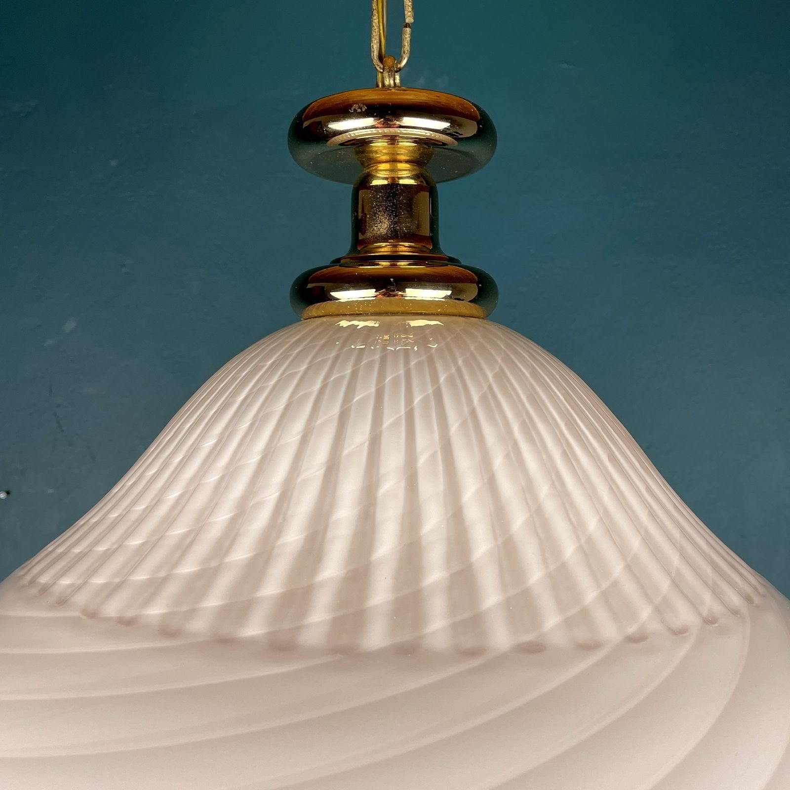 Large Swirl Pink Murano Glass Pendant Lamp Italy 1970s photo vinterior