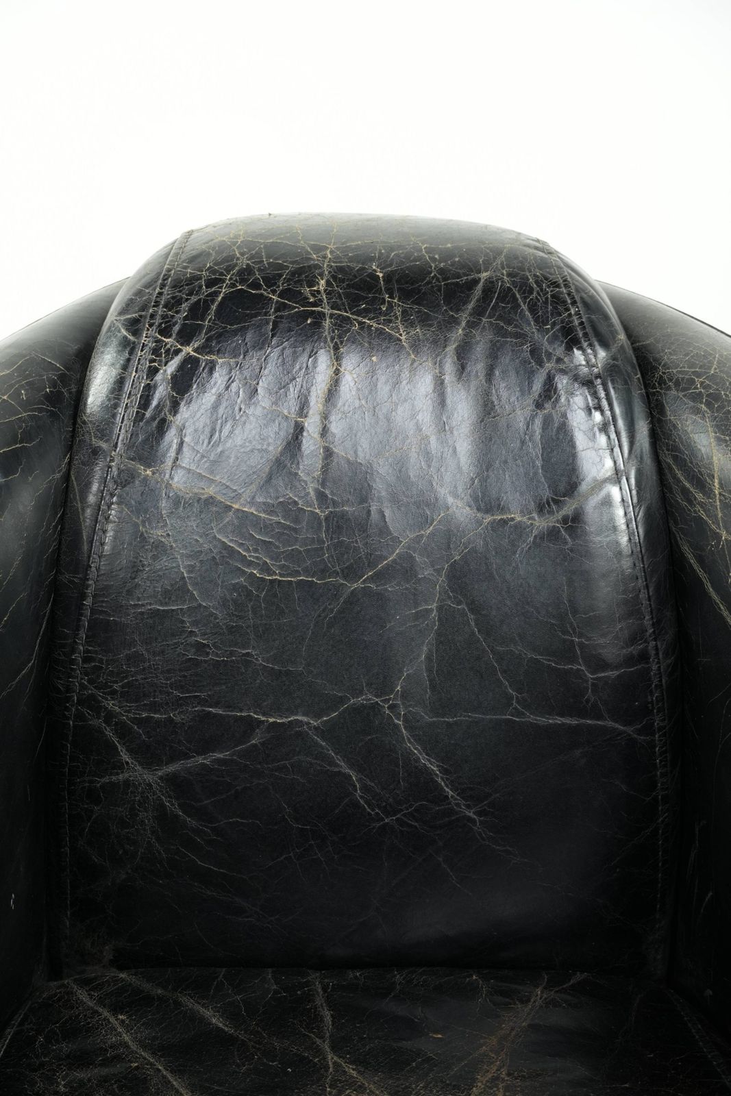 photo for sale Nice Cowhide Aviator Armchair In Rugged Black Vintage Cowhide With A Tough And Rich Patina