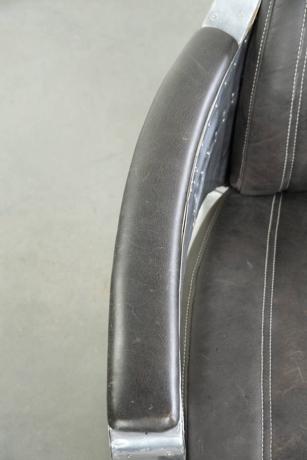 Exceptionally Beautiful And Comfortable Cowhide Leather Aviator Design Armchair Finished With Aluminium photo buy