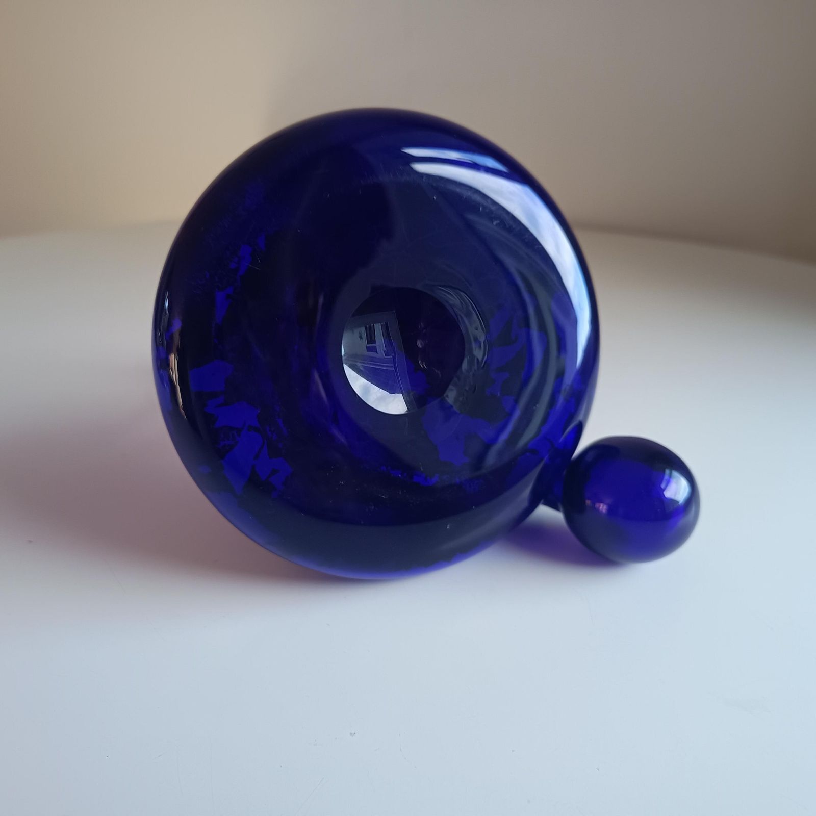 Antieke Engelse Bristol Blue individuele Mell-karaf, scheepsspirituossen- of ginfles / karaf photo buy