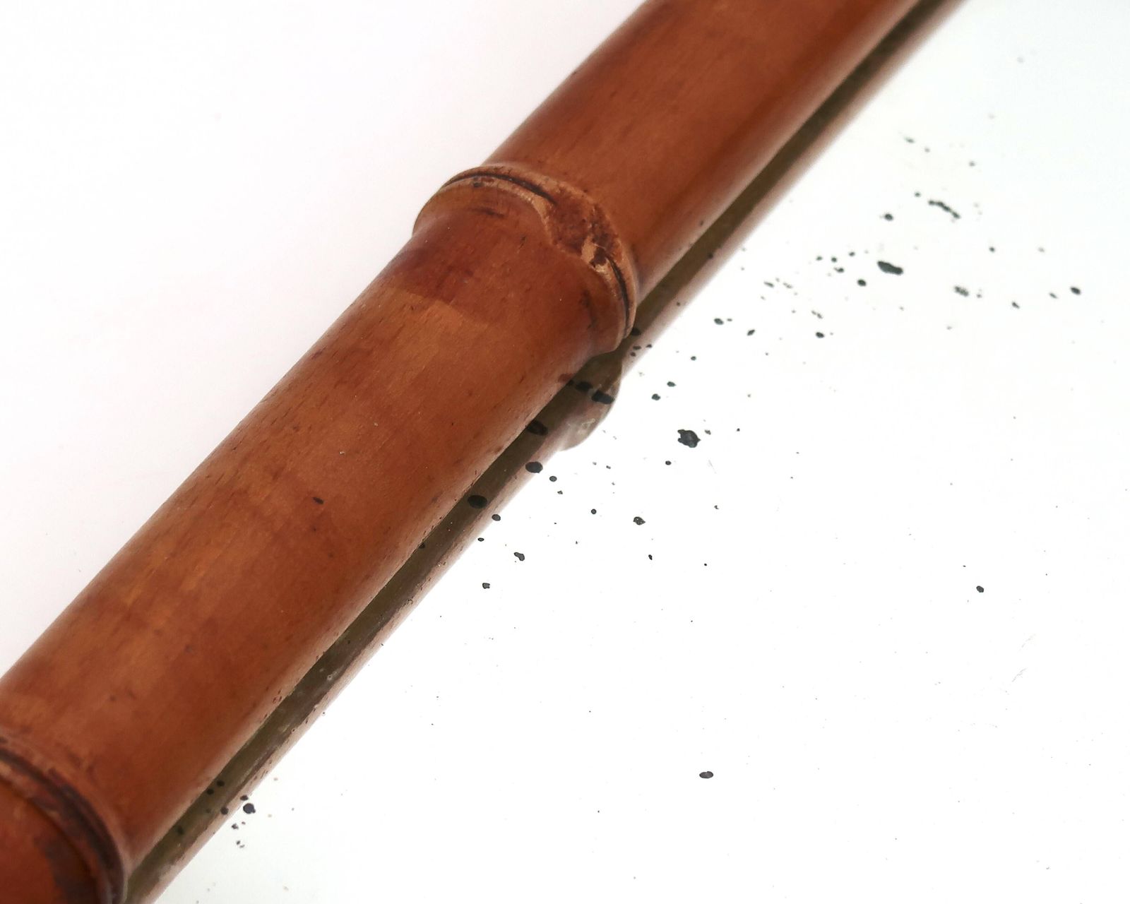 Small Wall Mirror In Turned Wood, Faux Bamboo Style, 1930s. photo vintage