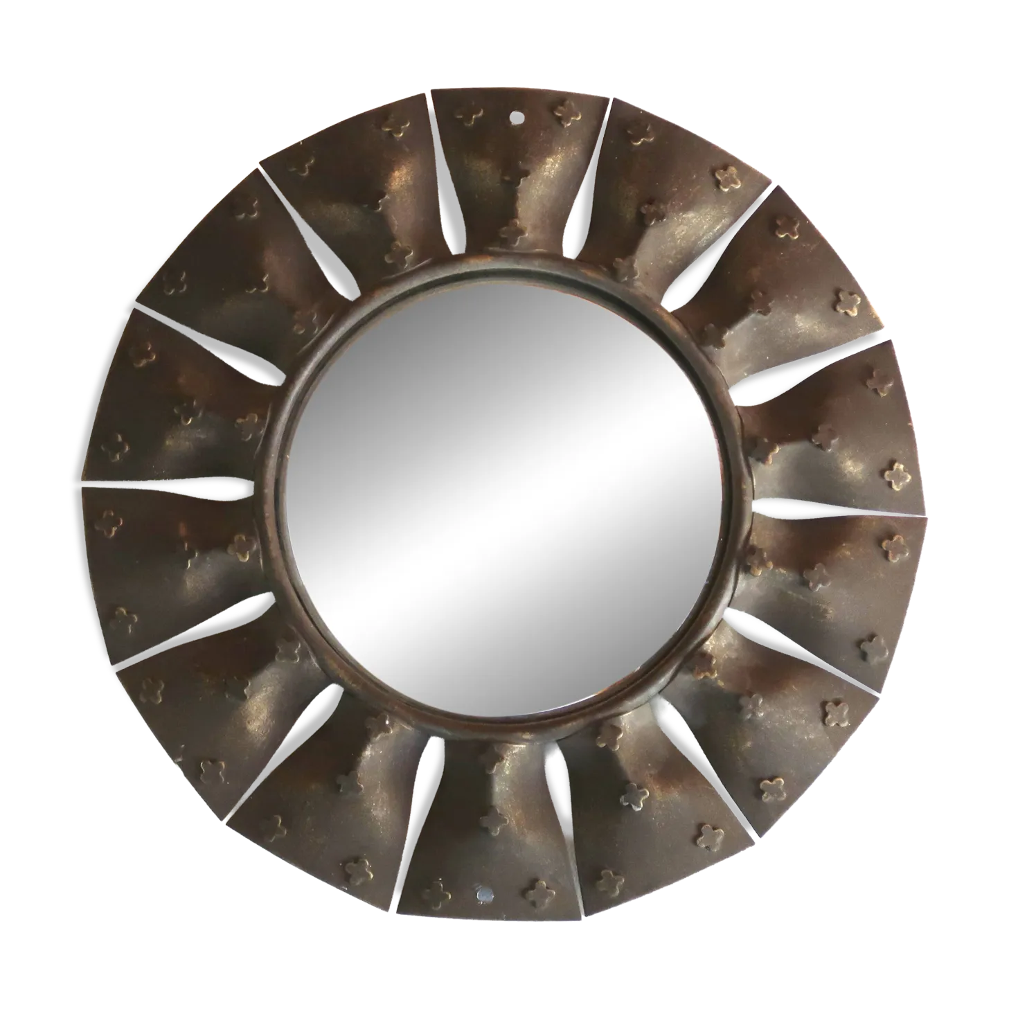 Miroir soleil convexe « œil de sorcière » Chaty Vallauris A.M, France 1950