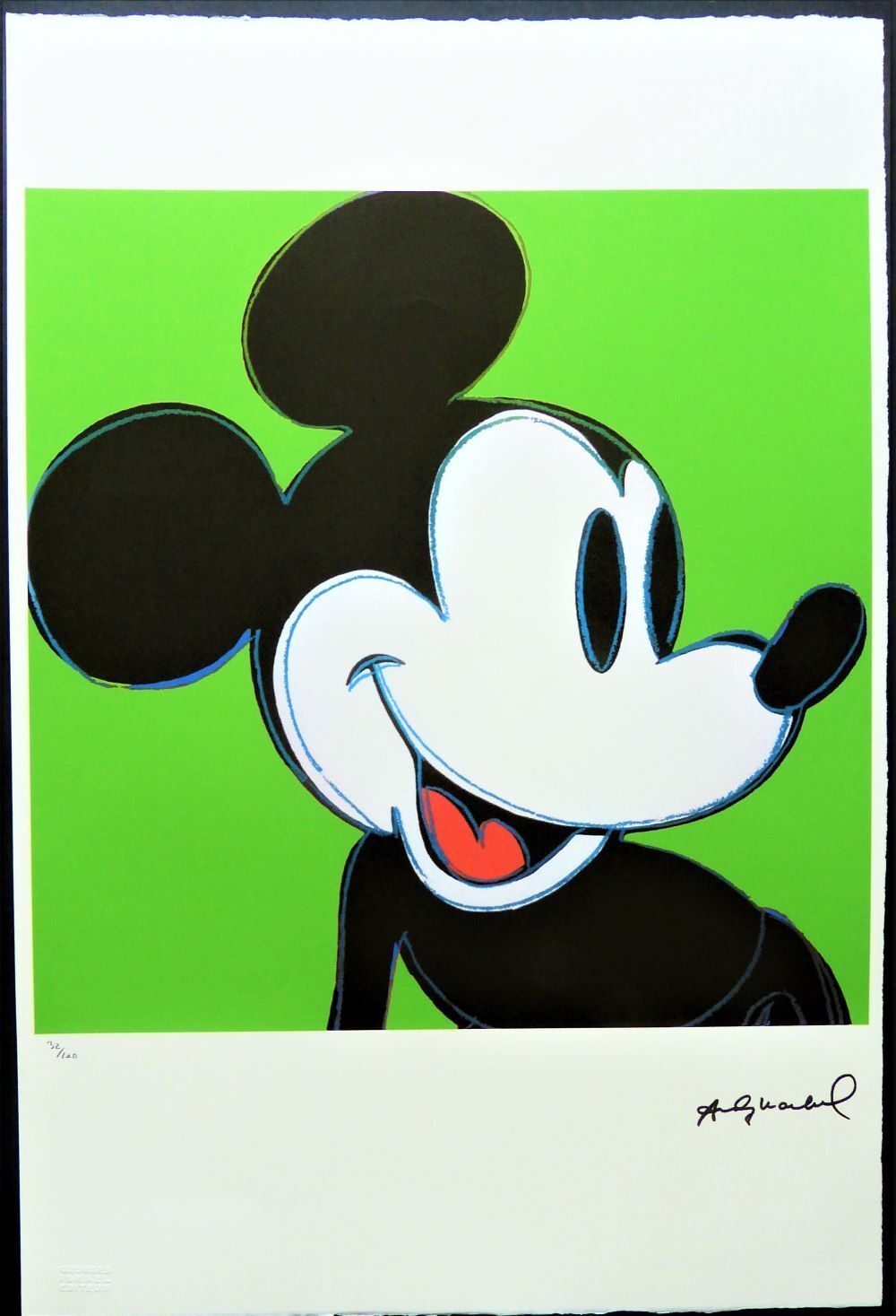 Andy Warhol  " Mickey Mouse  Grün"  Signierte Lithografie, Limitiert 32/100