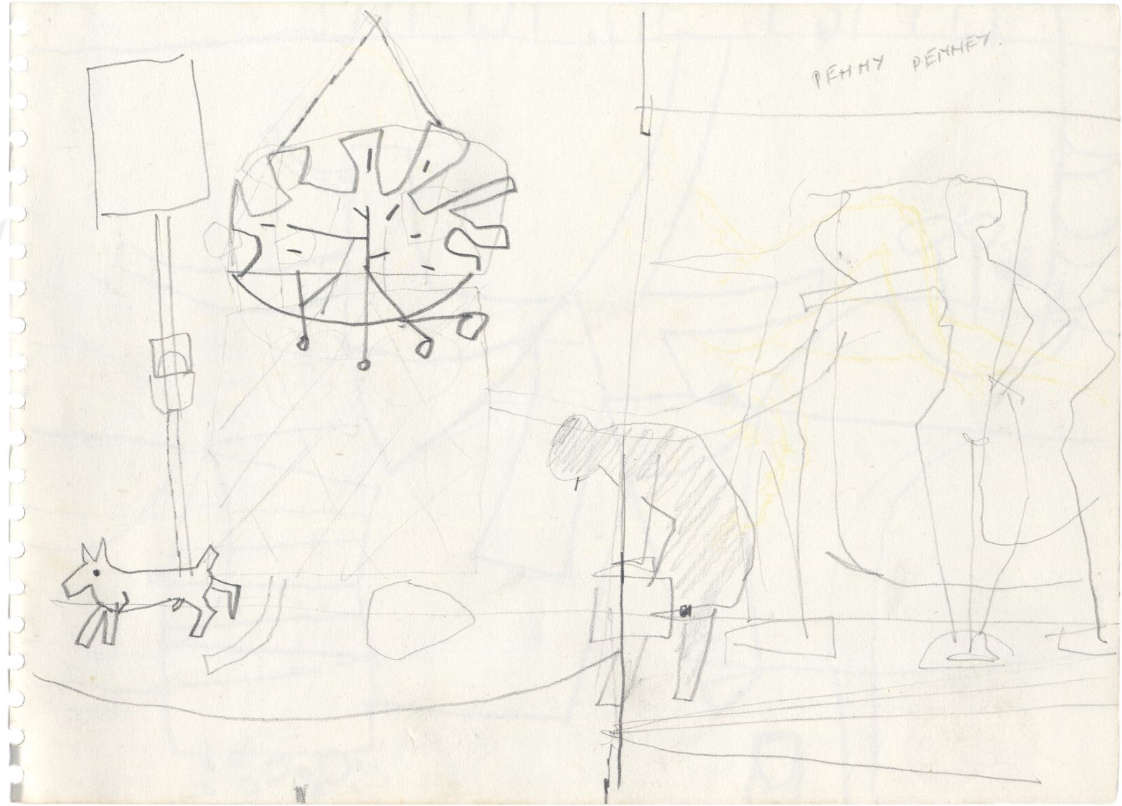 Ingelijst potloodtekening van Henry Cliffe photo furniture