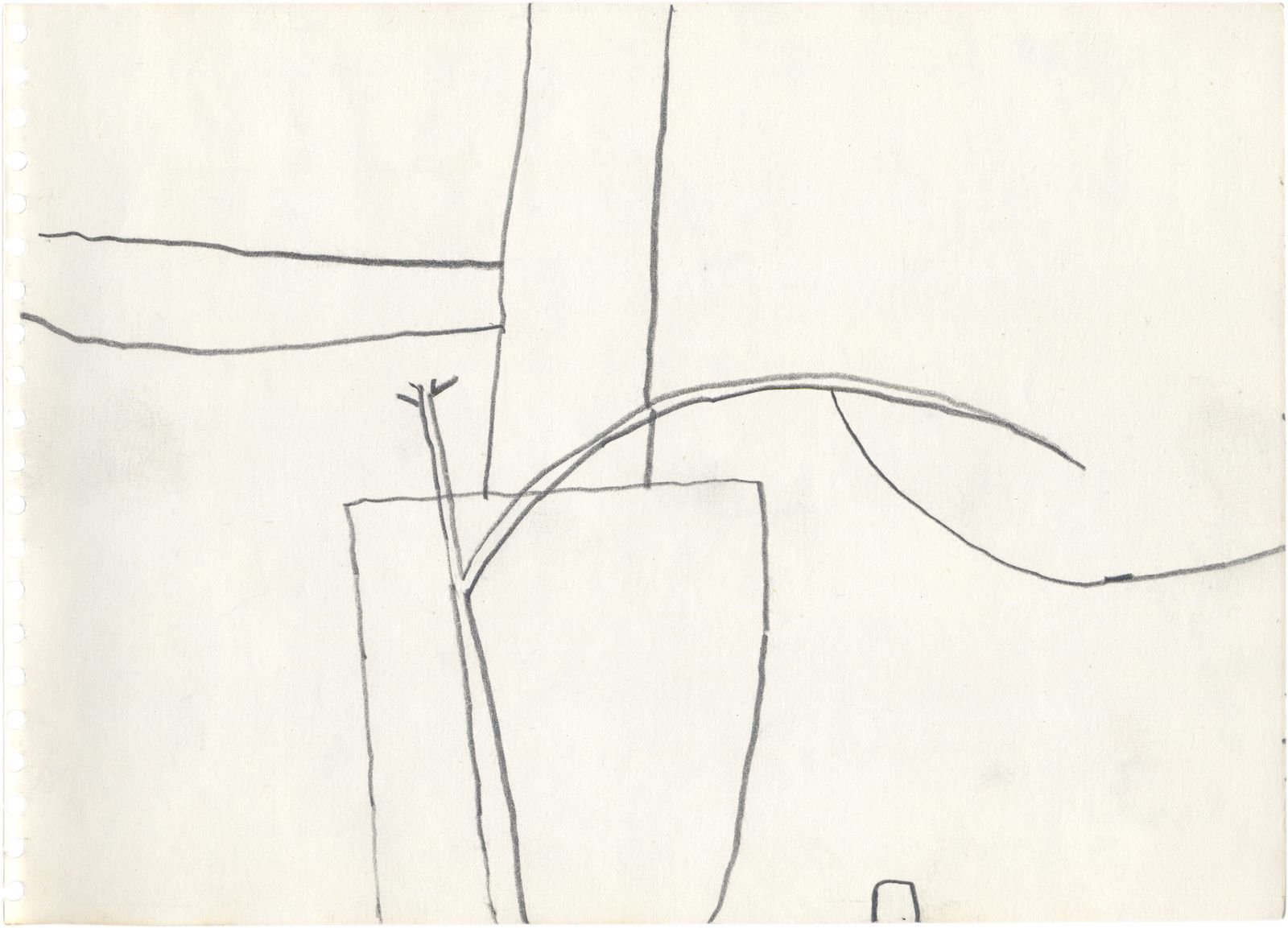Prachtige minimalistische potloodstilleven, Henry Cliffe, 1977 photo furniture