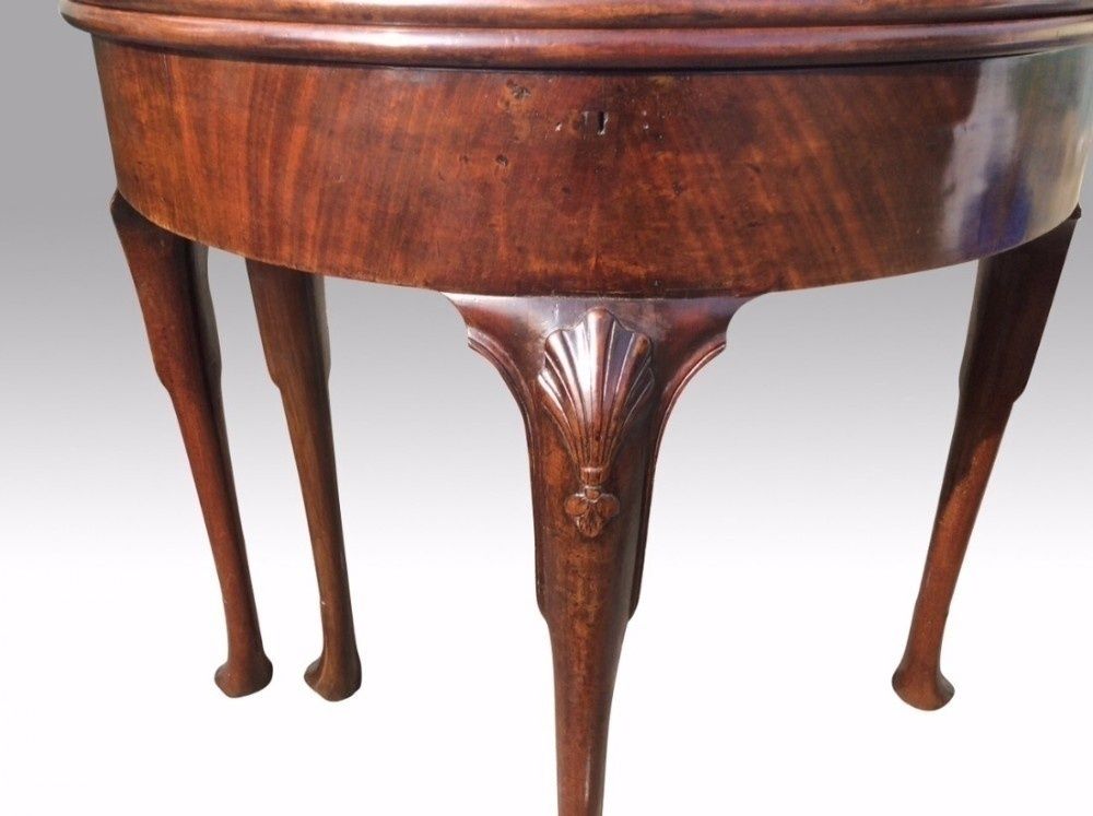 Fabulous Rare Antique Irish George 11 Mahogany Demi Lune Turn Over Leaf Games Table photo Furniture