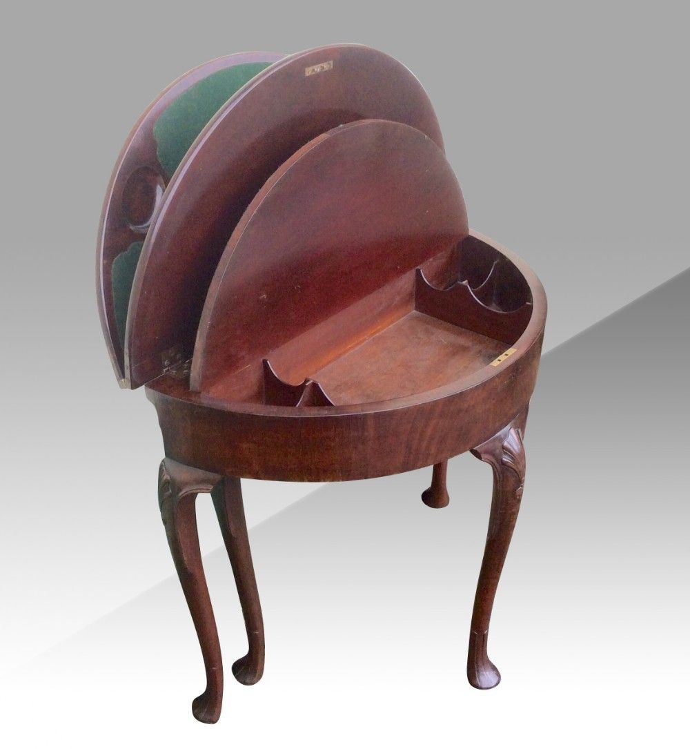 Fabulous Rare Antique Irish George 11 Mahogany Demi Lune Turn Over Leaf Games Table photo buy
