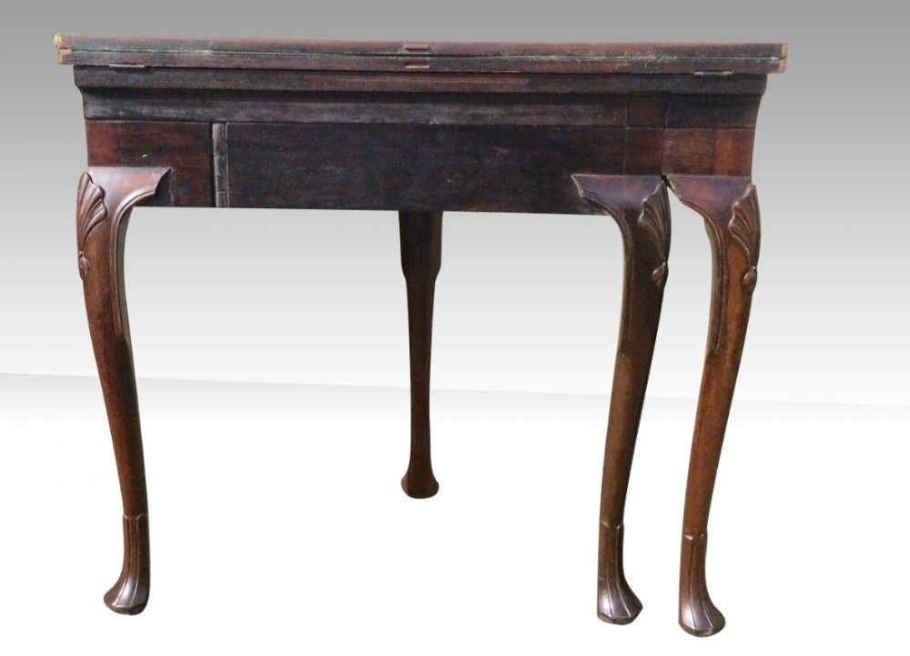 photo furniture Fabulous Rare Antique Irish George 11 Mahogany Demi Lune Turn Over Leaf Games Table