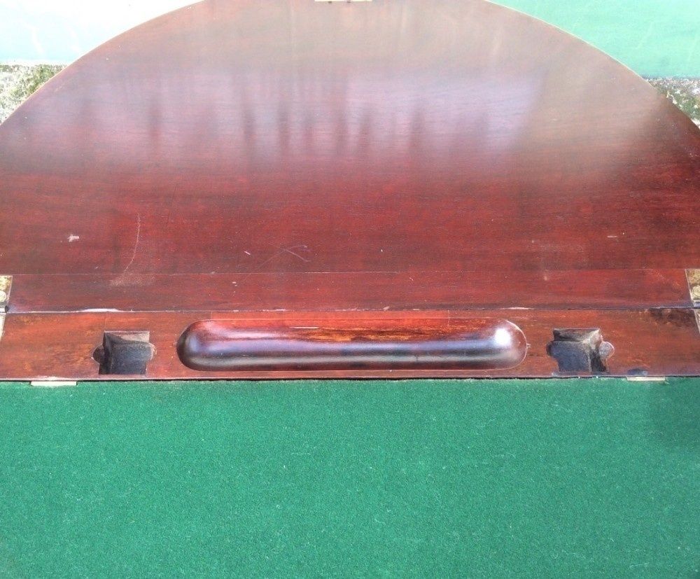 Furniture Fabulous Rare Antique Irish George 11 Mahogany Demi Lune Turn Over Leaf Games Table photo