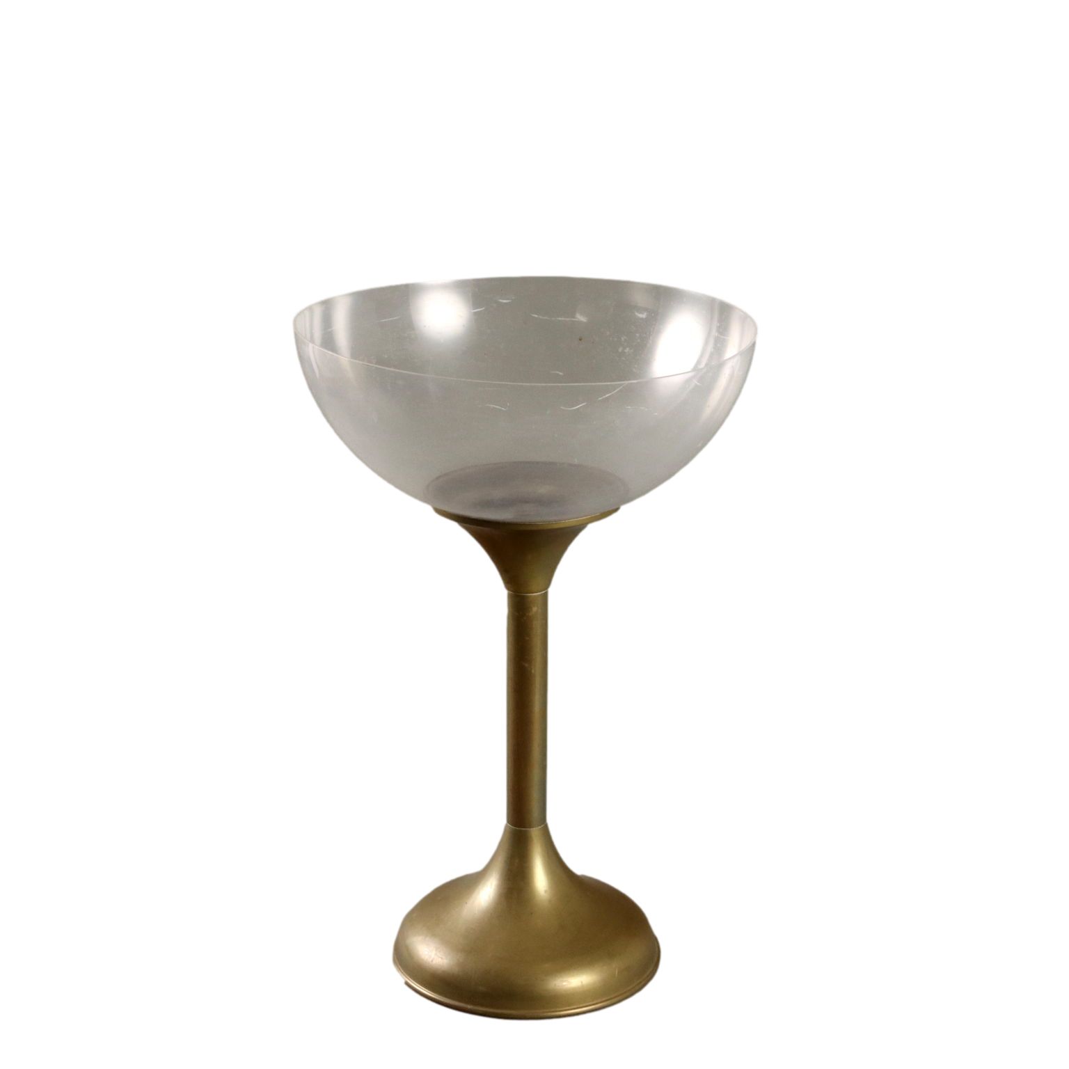 Vintage Champagne Bucket Brass Plexiglas Europe 1970s