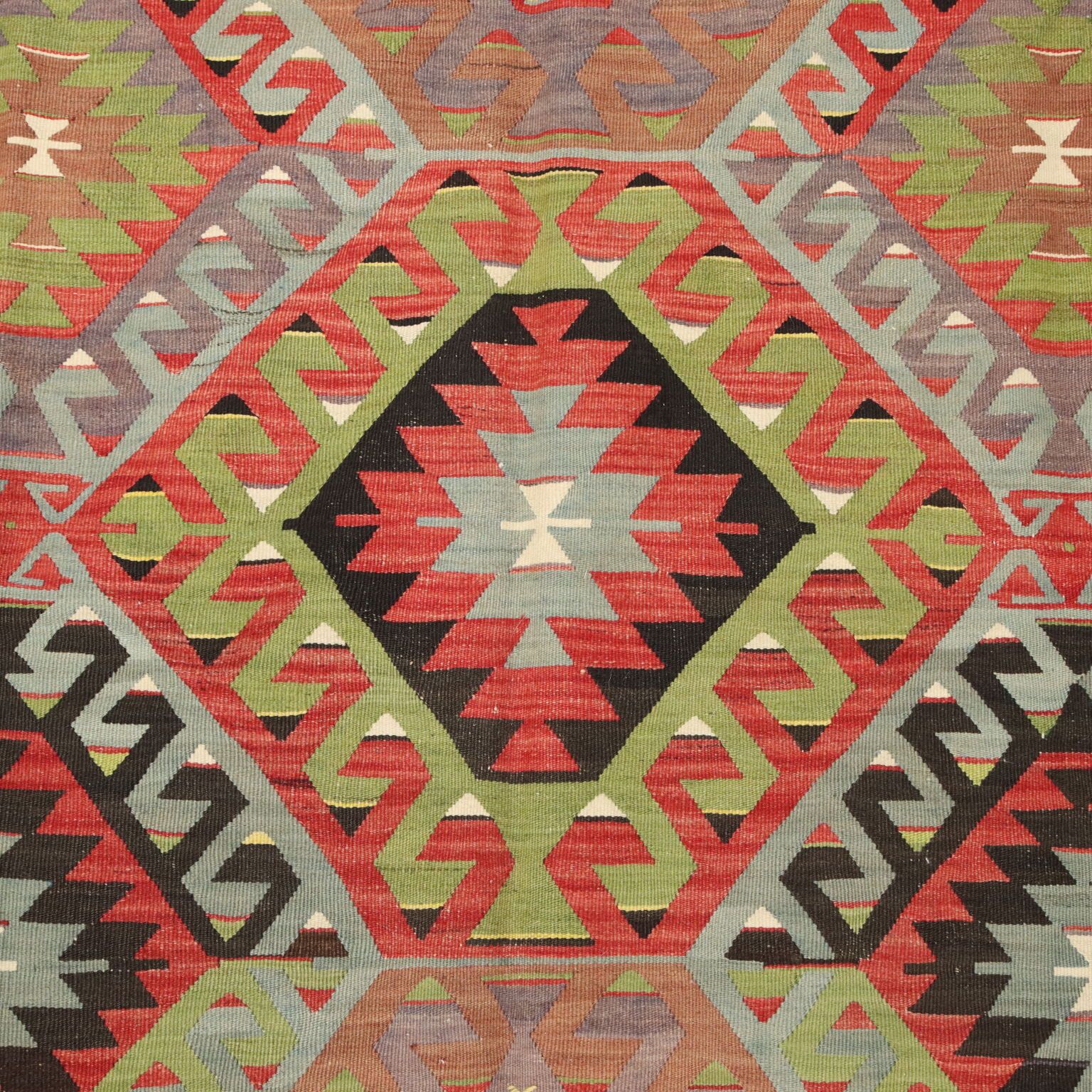 Tapis kilim d'époque en coton et laine, nœud fin, 126 x 63 in photo Textiles