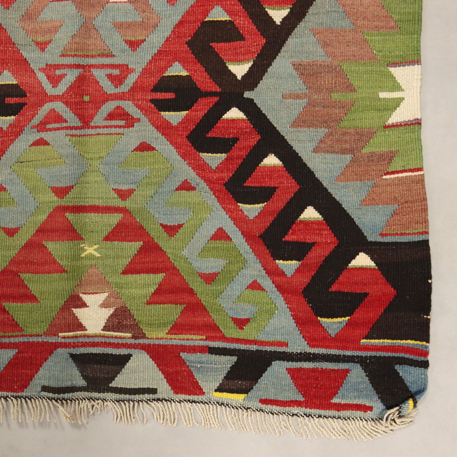 Antique Kilim Carpet Cotton Wool Thin Knot 126 X 63 In photo vinterior