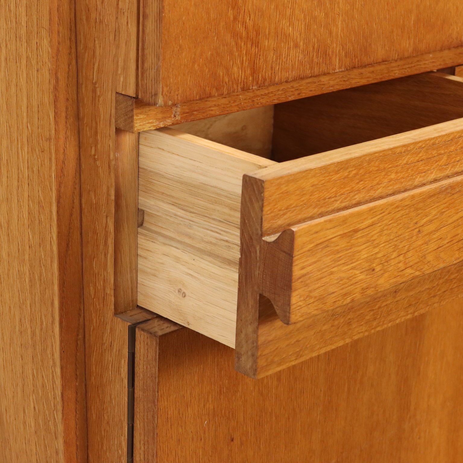 Vintage Cabinet Oak Veneered Wood Design Italy 1950s photo buy