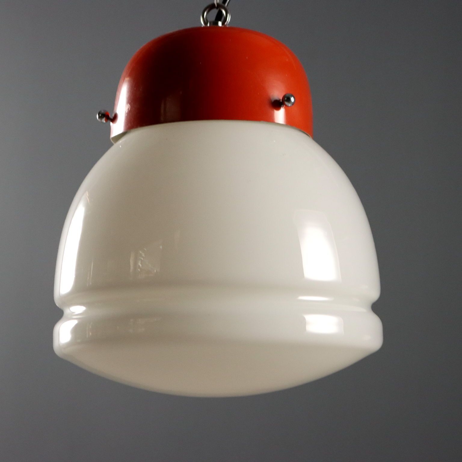 Lampe vintage en aluminium émaillé et verre, années 1960 photo buy