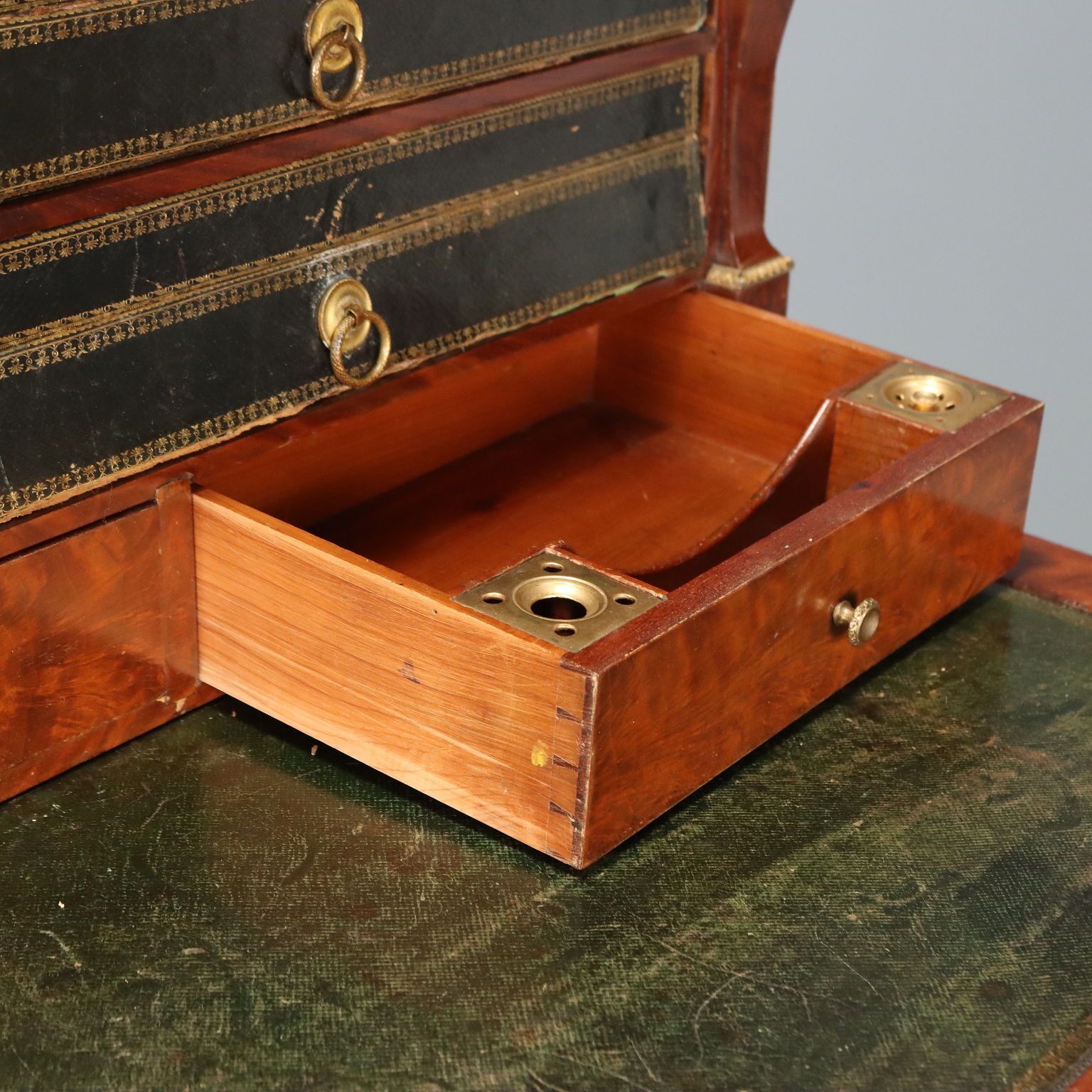 Antique Writing Desk Napoleon III Mahogany Metal France XIX Century photo buy