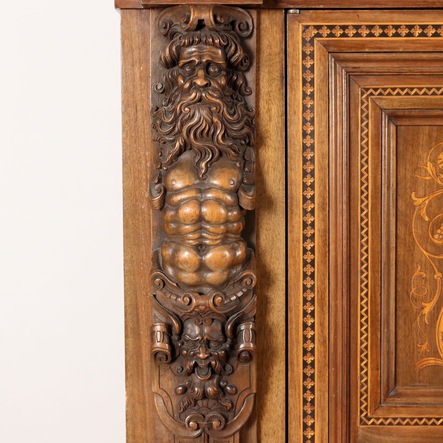 photo furniture Cupboard Neo Renaissance Style Carved Wood XX Century