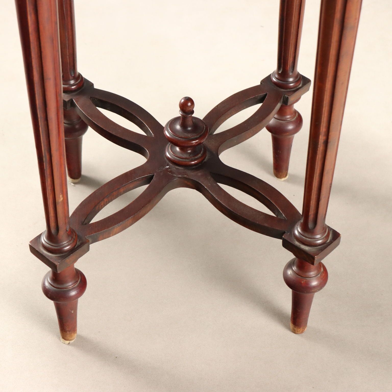 Small Antique Table Mahogany Marble Italy XX Century photo vintage
