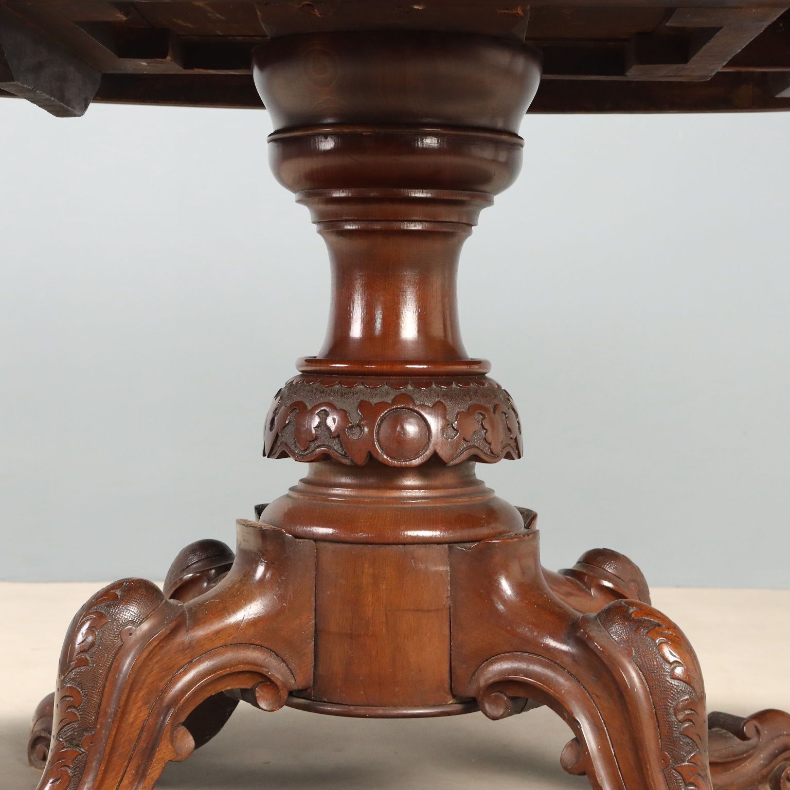 Inlaid Mahogany Tilt Top Table   England 19th Century photo vintage