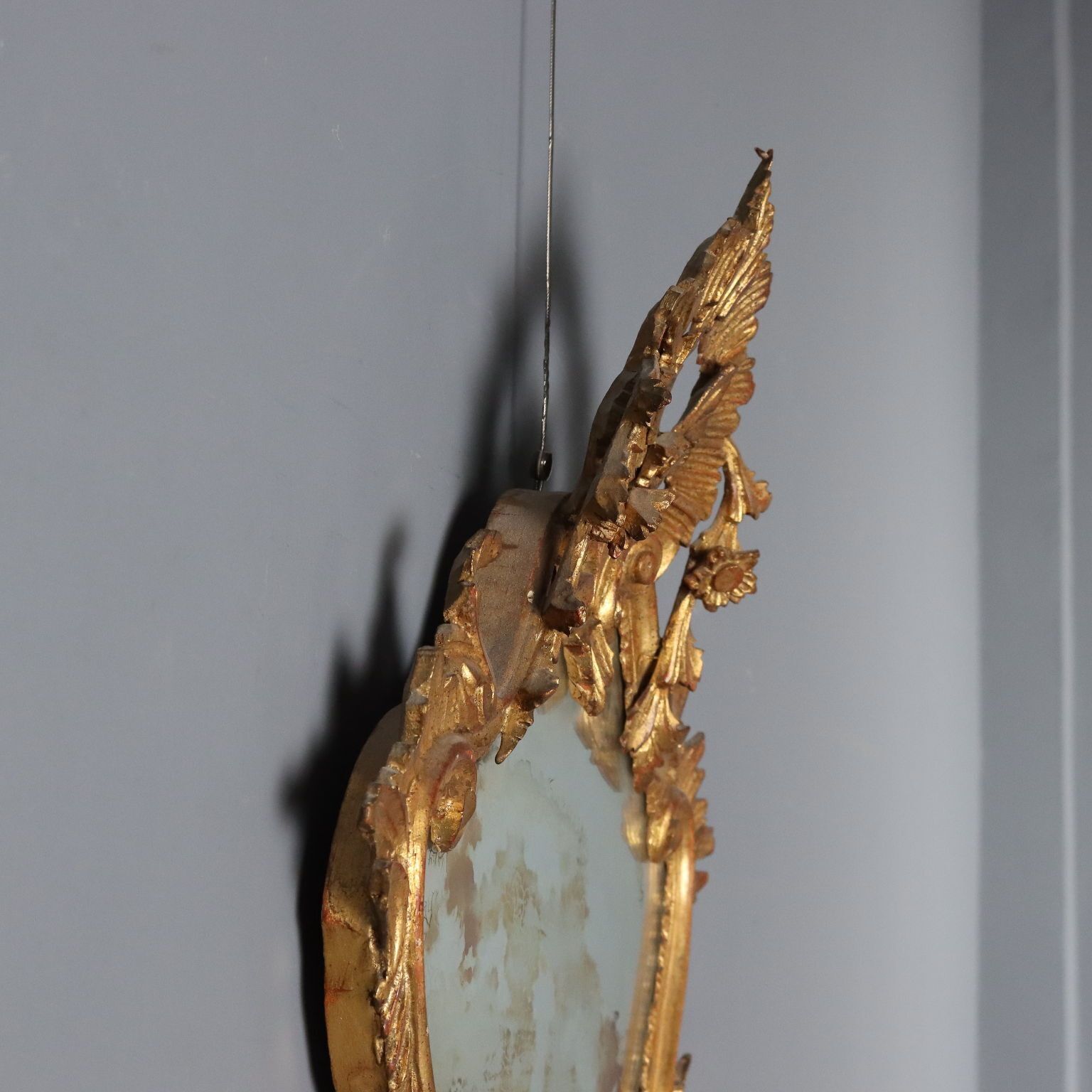 Miroir de style baroque en bois, Italie, XXe siècle photo vinterior