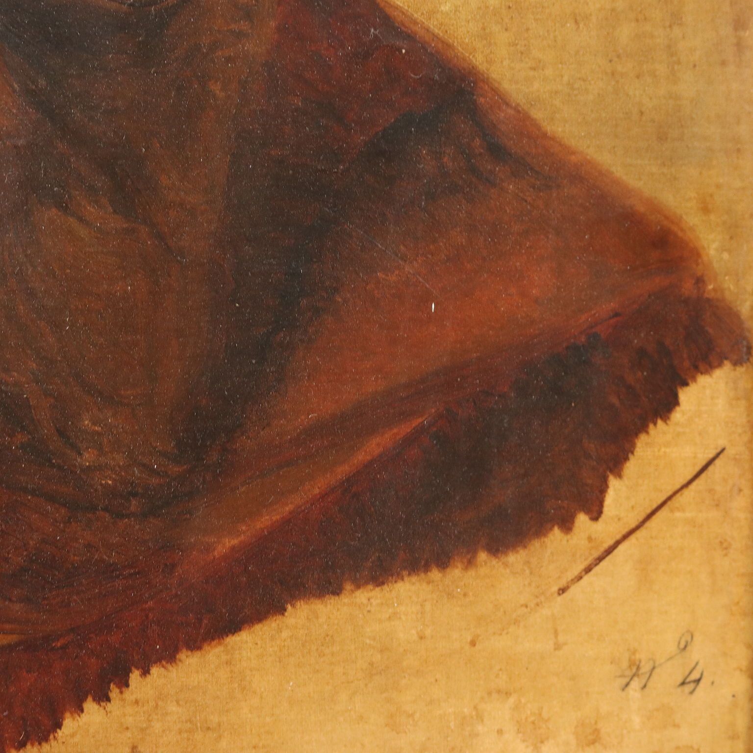 Antiek schilderij gesigneerd Filippo Marsigli olieverf op papier ca. 1840 photo vinterior