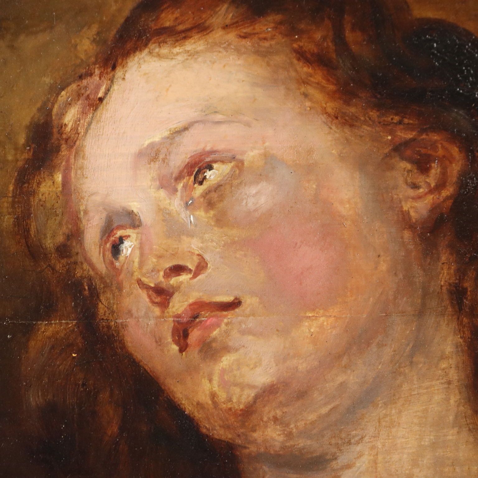 Painting By Follower Of Van Dyck   Late 1700s   Female Face photo Art