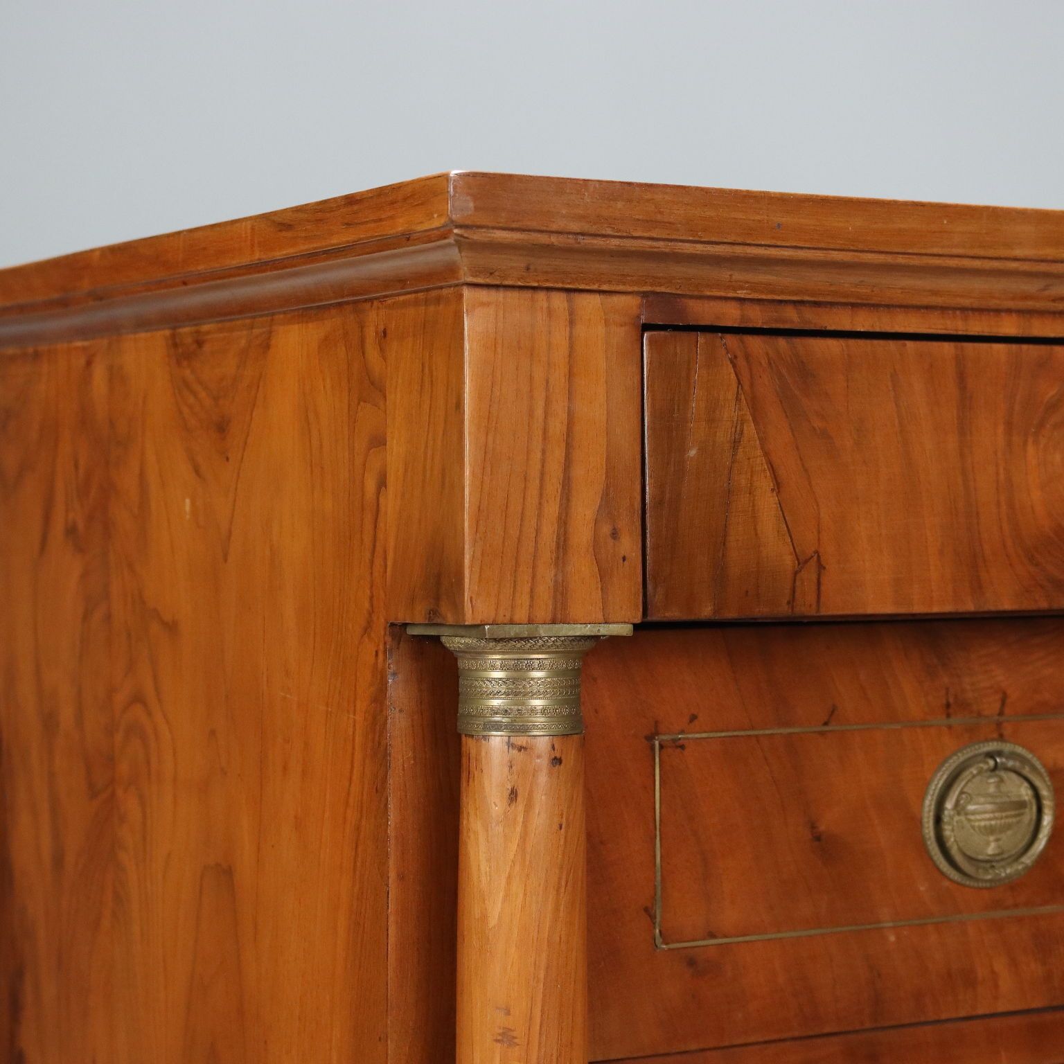 Empire Walnut Chest Of Drawers With Brass Inlays photo vinterior