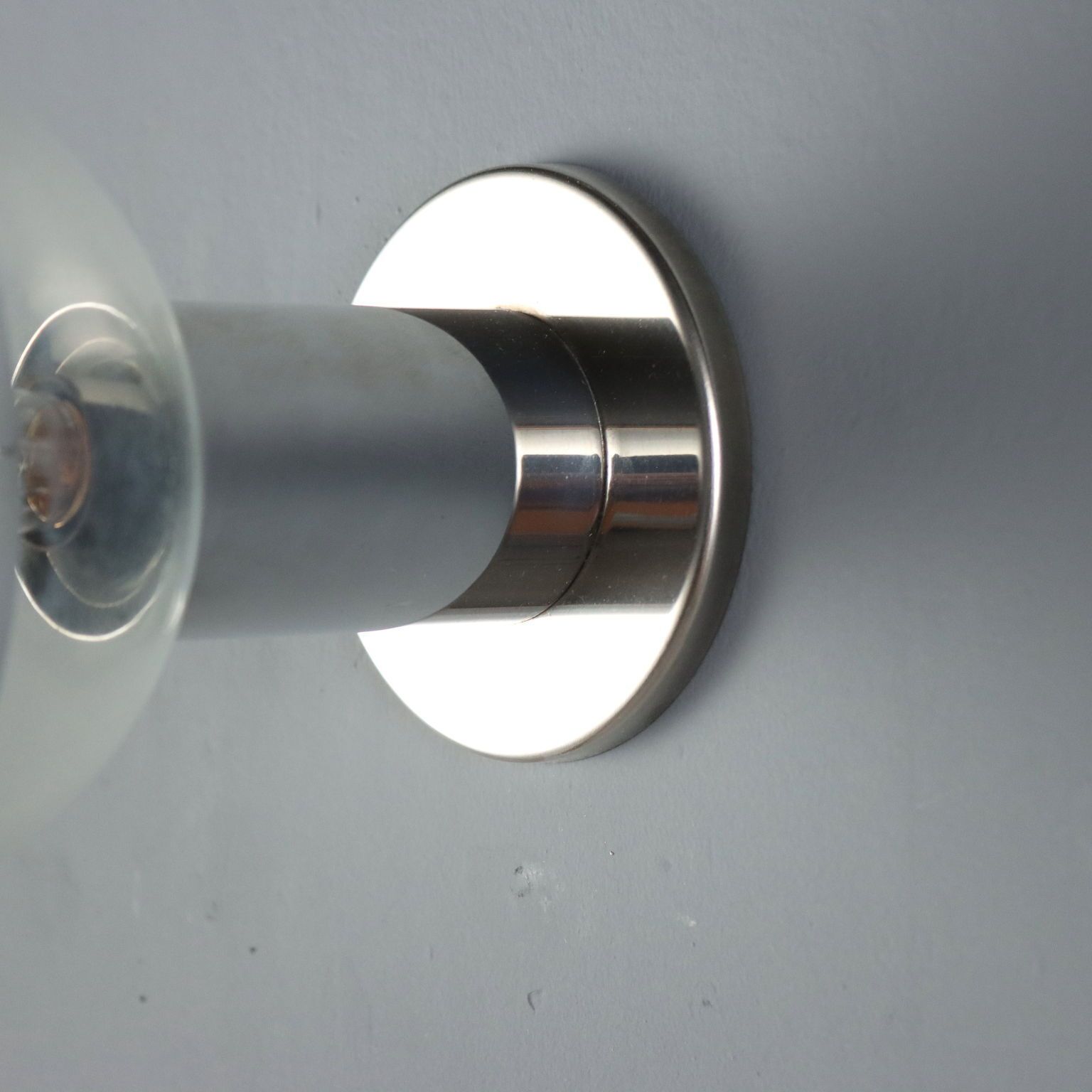 Vintage Space Age Wall Lamp Chromed Metal Design Italy 1960s 1970s photo vinterior