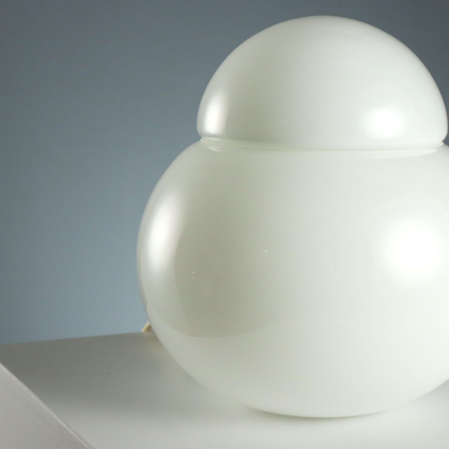 Vintage Lamp Candle Daruma Glass Design Italy 1980s photo vinterior