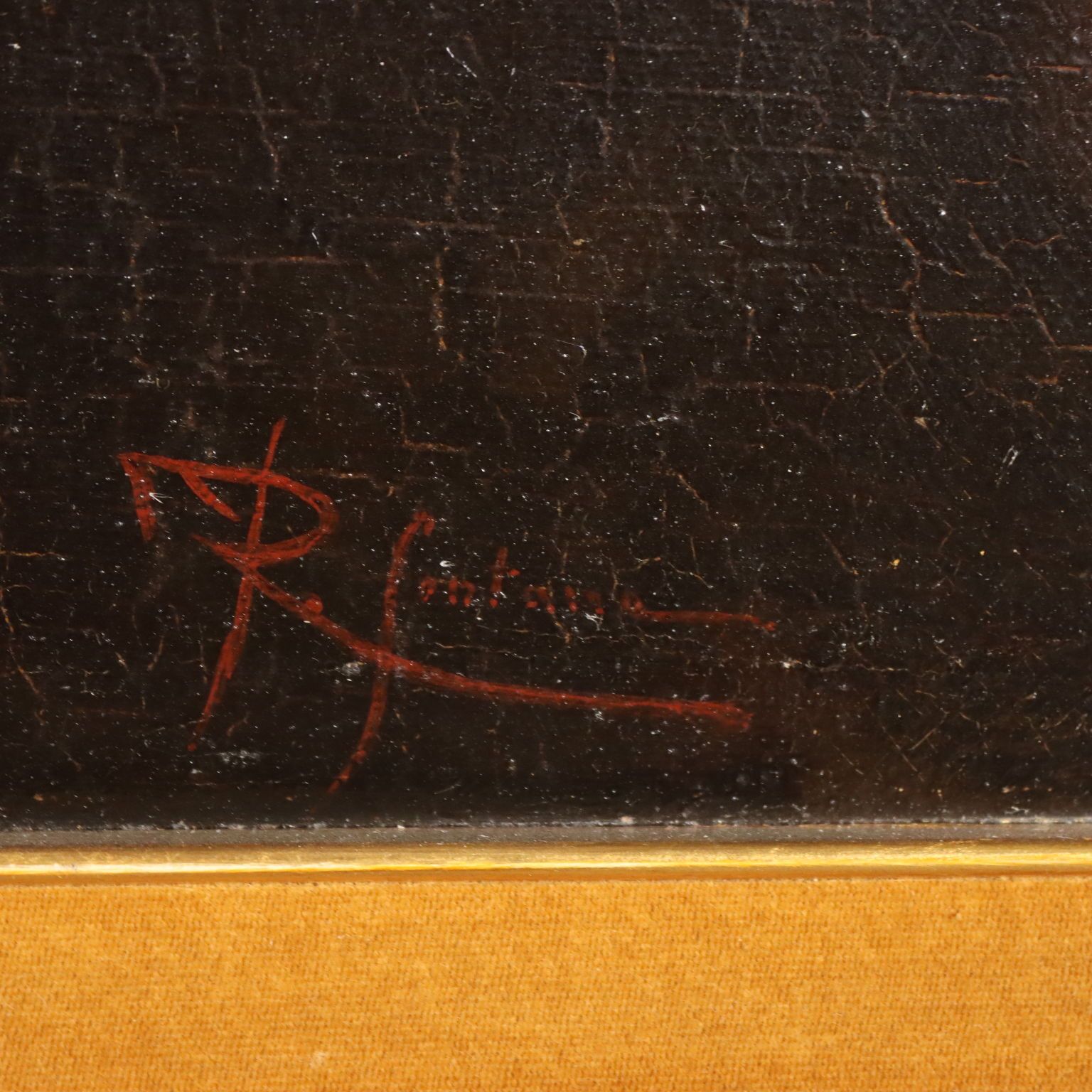 Tableau d'époque signé Roberto Fontana, huile sur toile, XIXe siècle photo vinterior