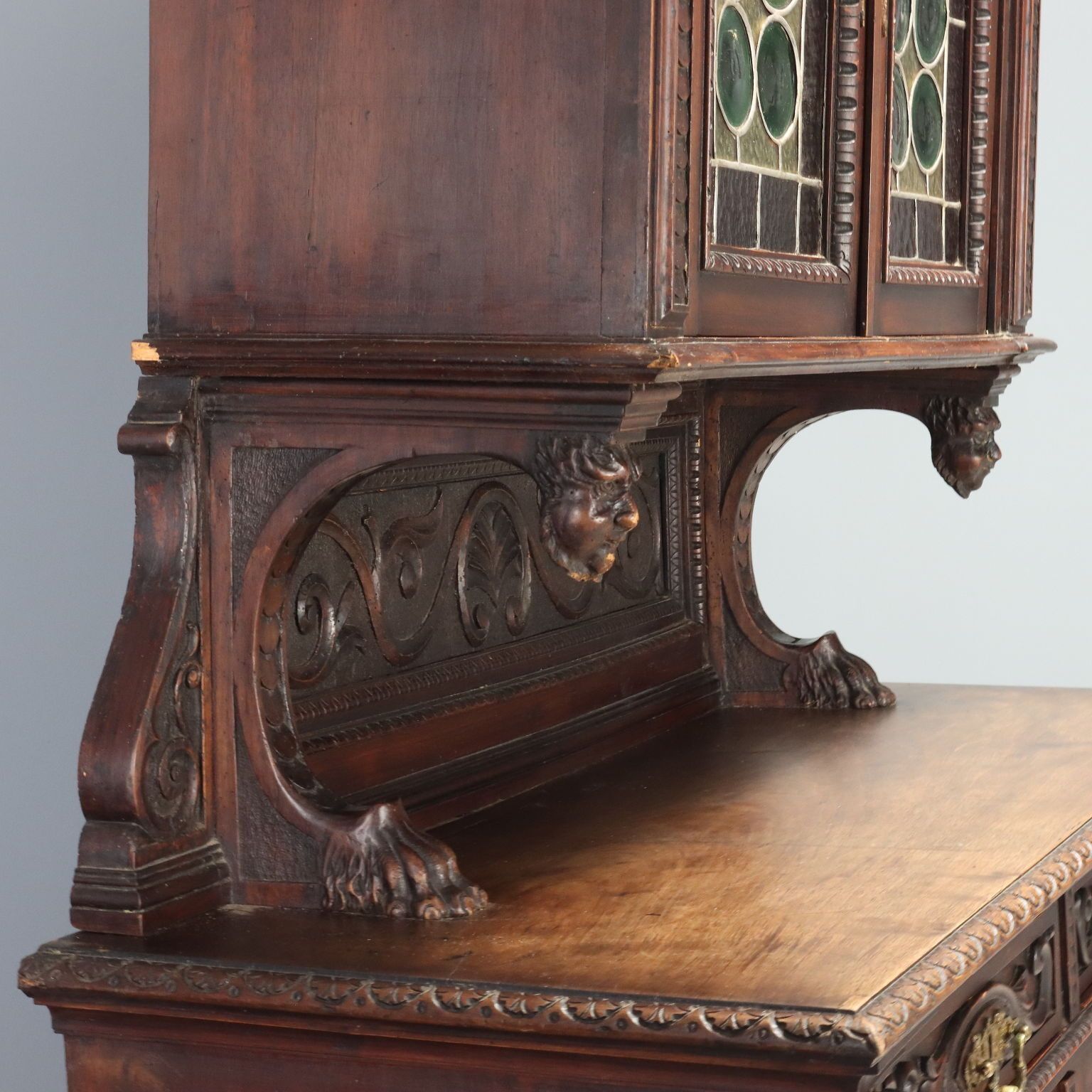 photo furniture Antique Cupboard Neo Renaissance Walnut Italy XIX Century