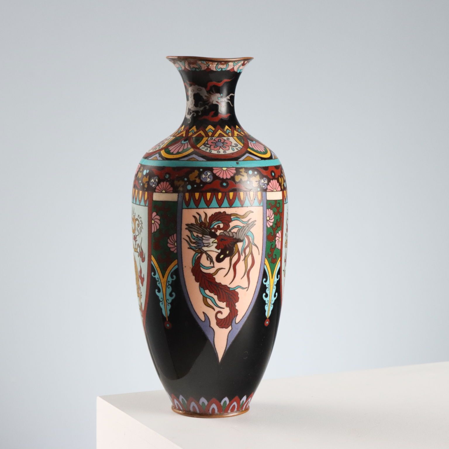 Vase d'époque en métal cloisonné, Japon, ère Meiji 1868-1912 photo vinterior