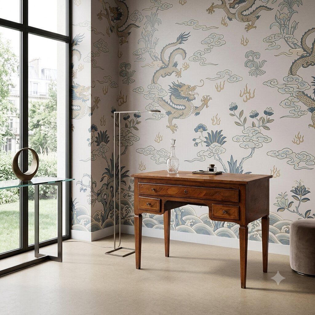 Neoklassiek walnoten schrijfbureau, 19e eeuw photo furniture