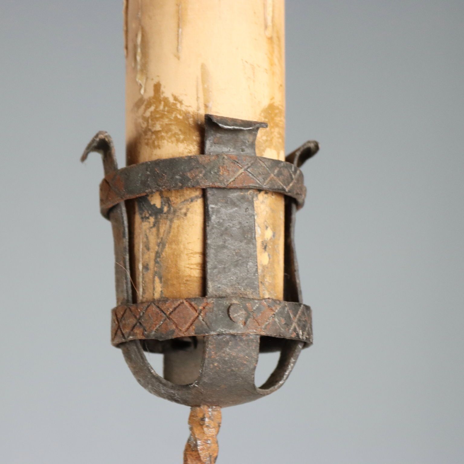 Candélabre d'époque en fer forgé 5 lumières, XIXe siècle photo Décoration