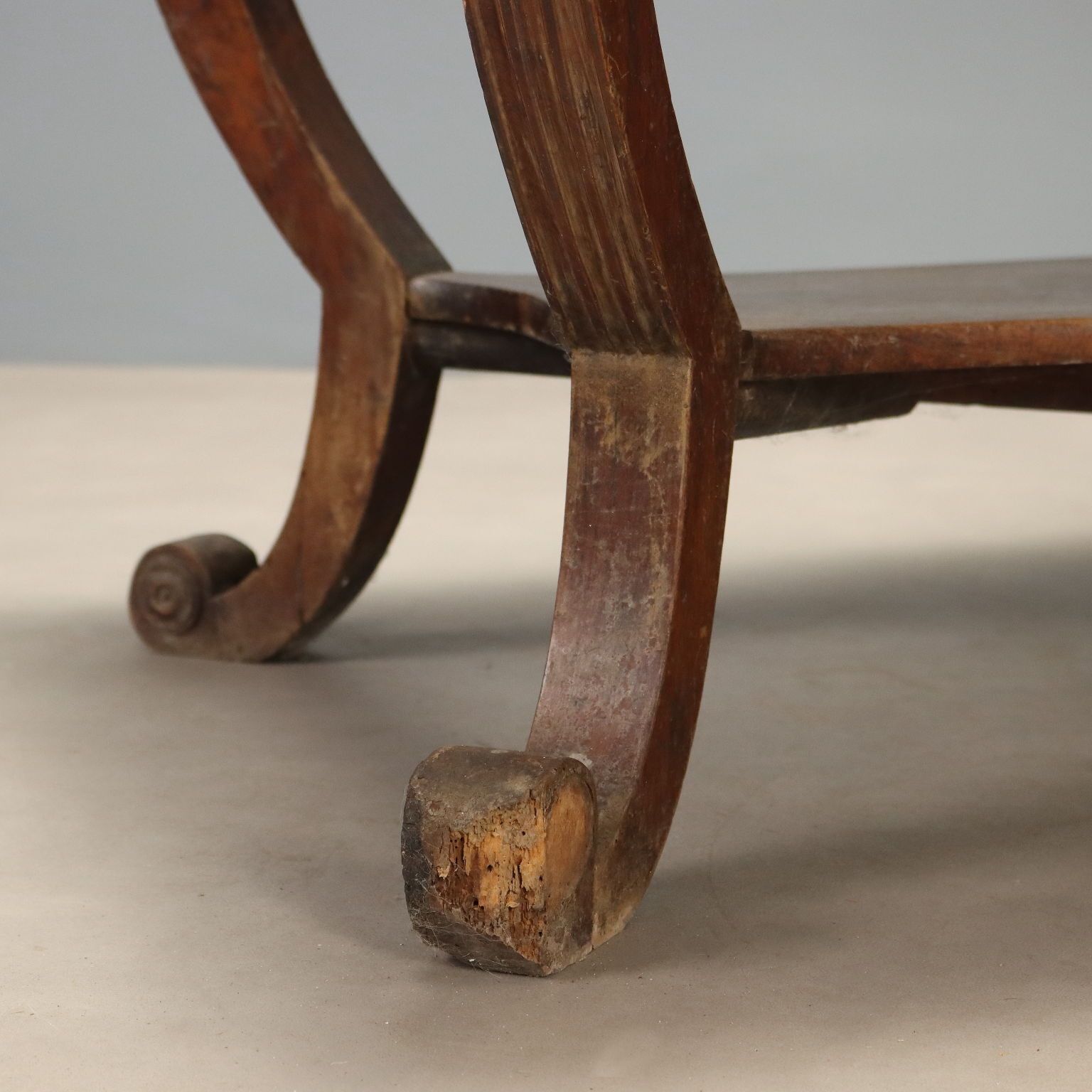 photo furniture Antique Desk Empire Walnut Marble Top Italy XIX Century