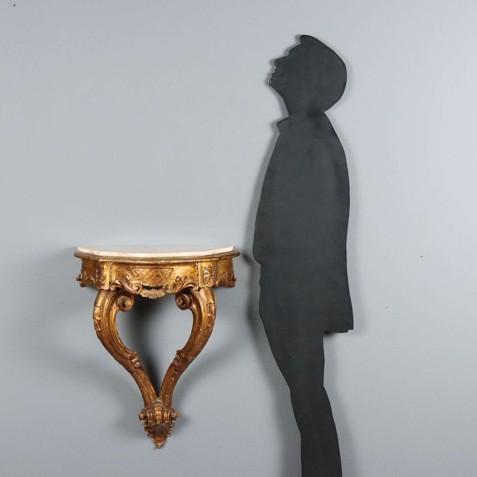 Druppelvormige Consoles in Verguld Hout   Italië 19e Eeuw photo furniture