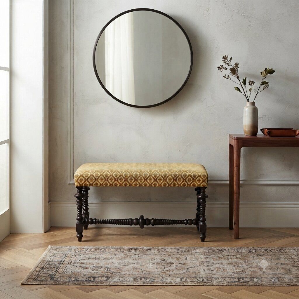 Antieke Bank Walnoot Gestoffeerde Zitting Italië Eind 19e Eeuw photo furniture