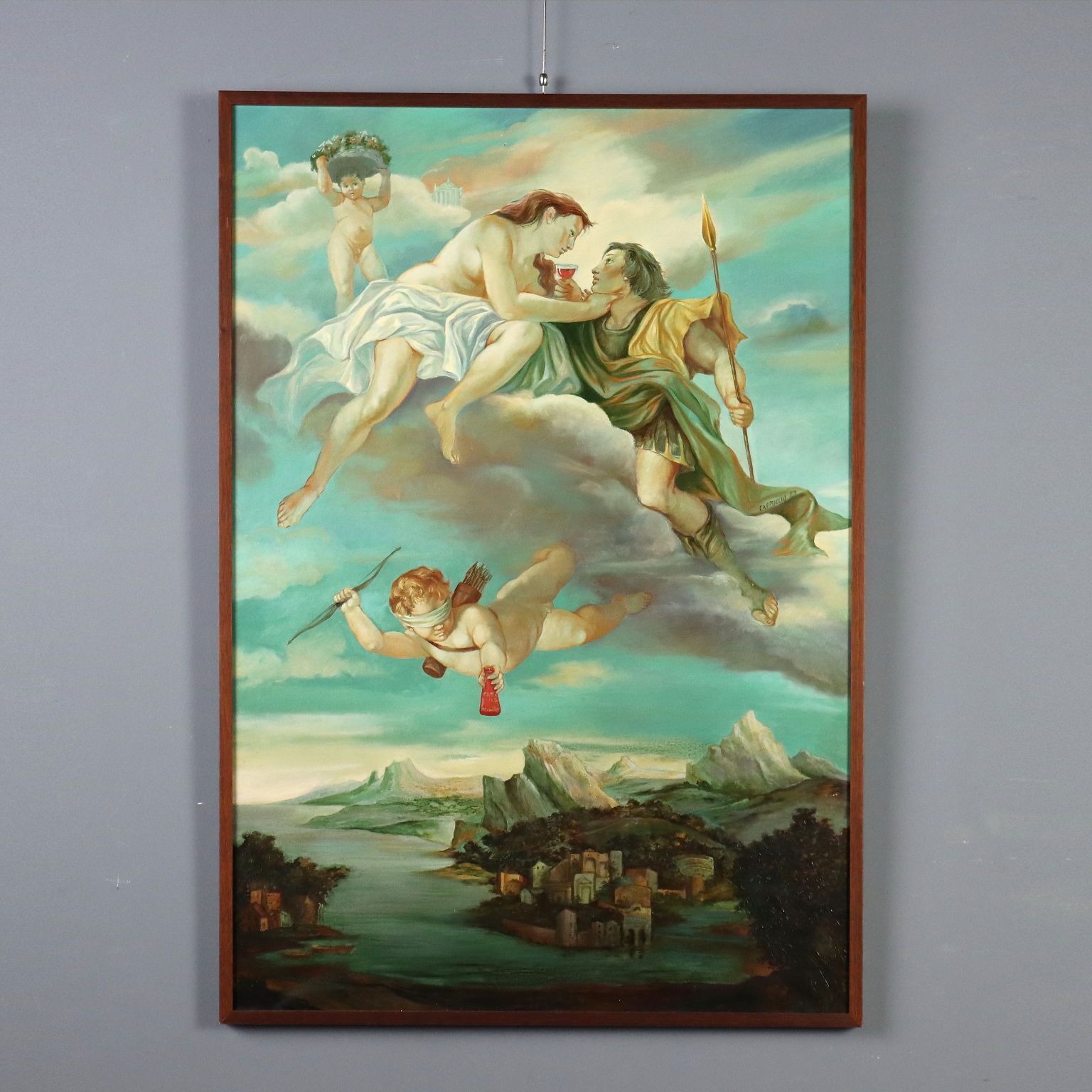 Eigentijds schilderij, gesigneerd A. Cappuccio, Homage To D. Campari 1987