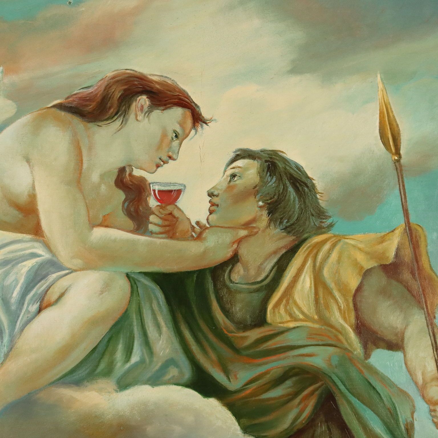 Eigentijds schilderij, gesigneerd A. Cappuccio, Homage To D. Campari 1987 photo Kunst