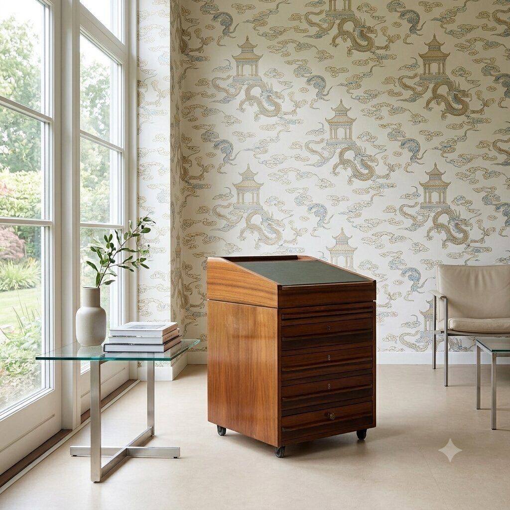 Chest Of Drawers With Desk 1960s photo furniture