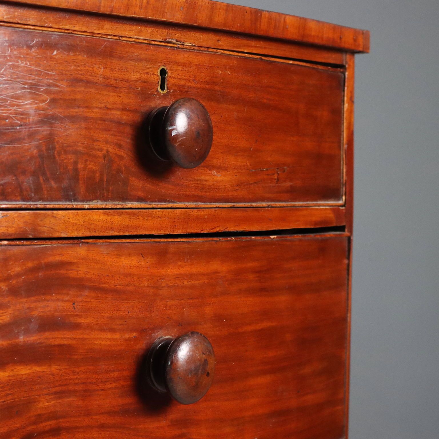 Mahogany Chest Of Drawers With Maple And Ebony Inlays photo for sale