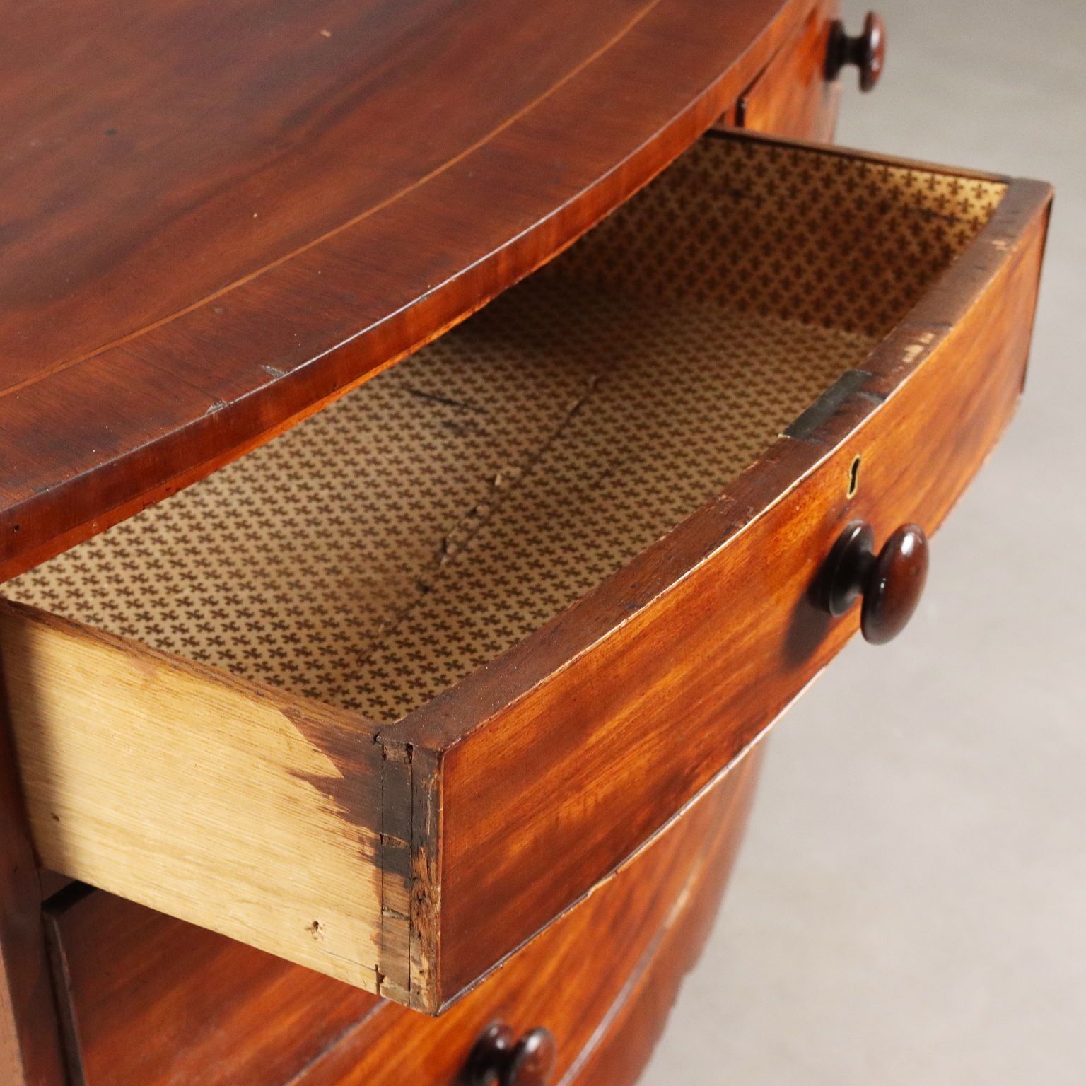 Mahogany Chest Of Drawers With Maple And Ebony Inlays photo buy
