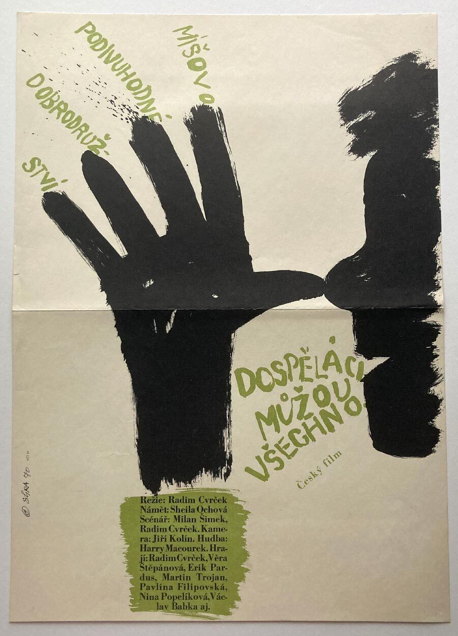 Filmaffiche, Just Because You're Grown Up, Jaroslav Sůra, 1970, vintage Tsjechisch ontwerp