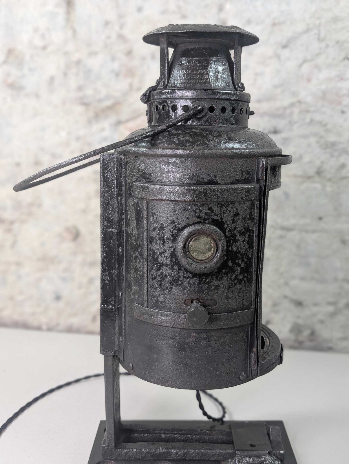 Vintage Adlake Railway Signal Lamp | Upcycled Industrial Table Lamp | British Railway Lantern | Antique Railway Lighting | One Of A Kind photo vintage