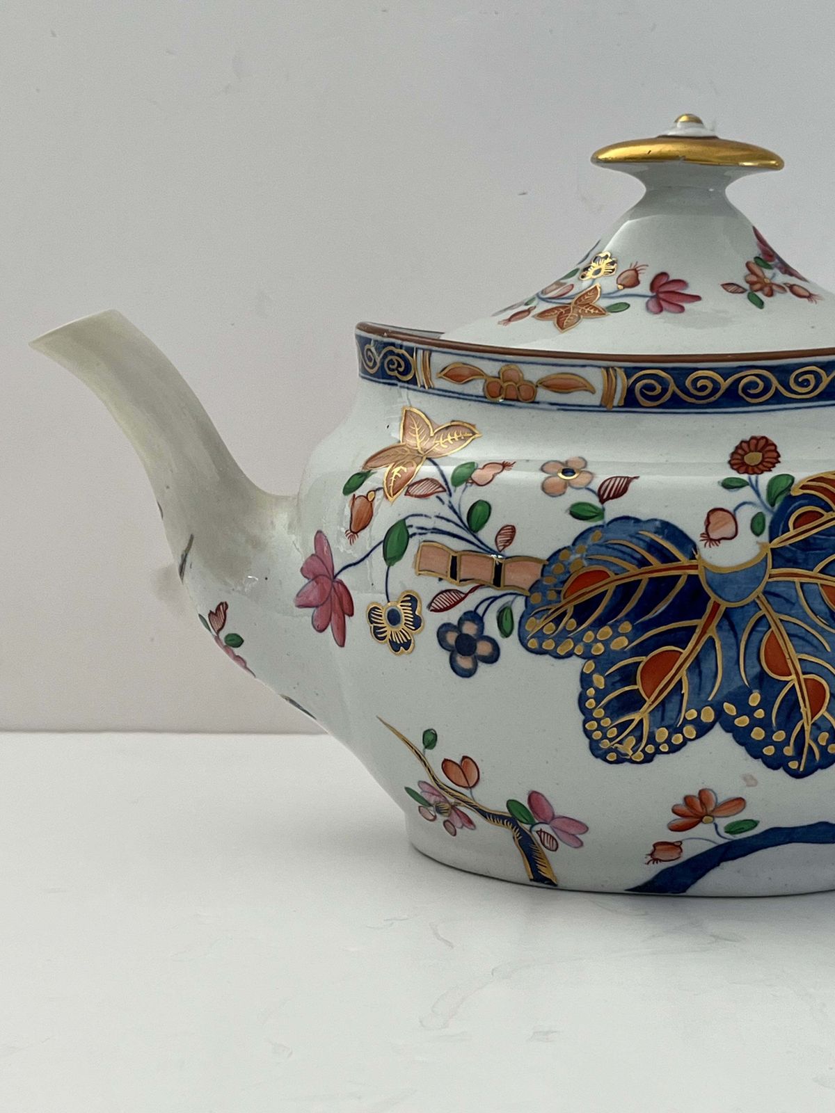 Antique Spode Teapot, Ironstone, Tobacco Leaf Pattern, Circa 1820 photo buy
