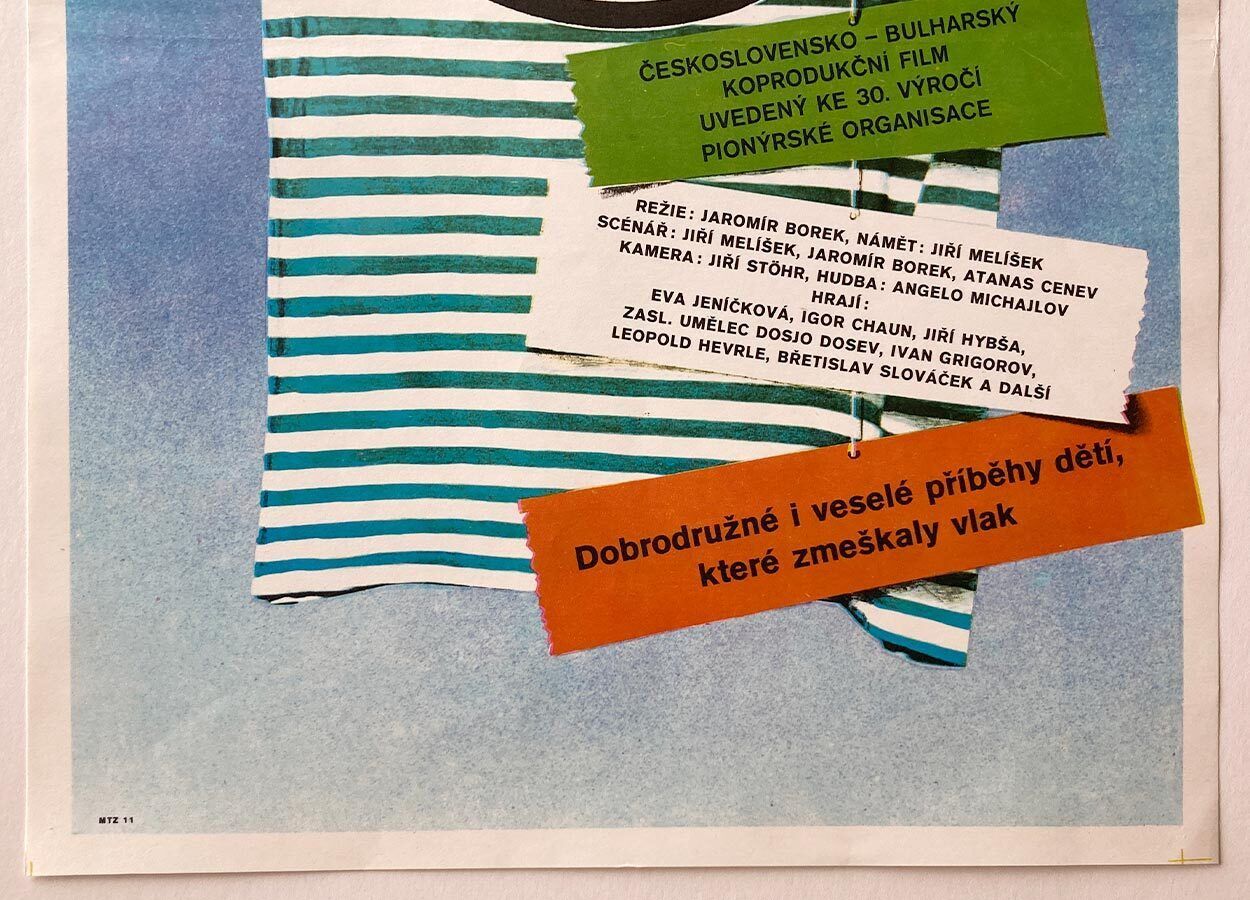 Affiche de cinéma originale, Three From The Seaside, Dobroslav Foll, 1978, design tchèque vintage photo for sale