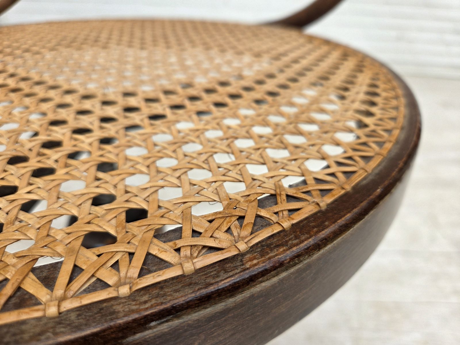 1950s, Swivel Armchair, Bent Wood, Furniture Mesh. photo vintage