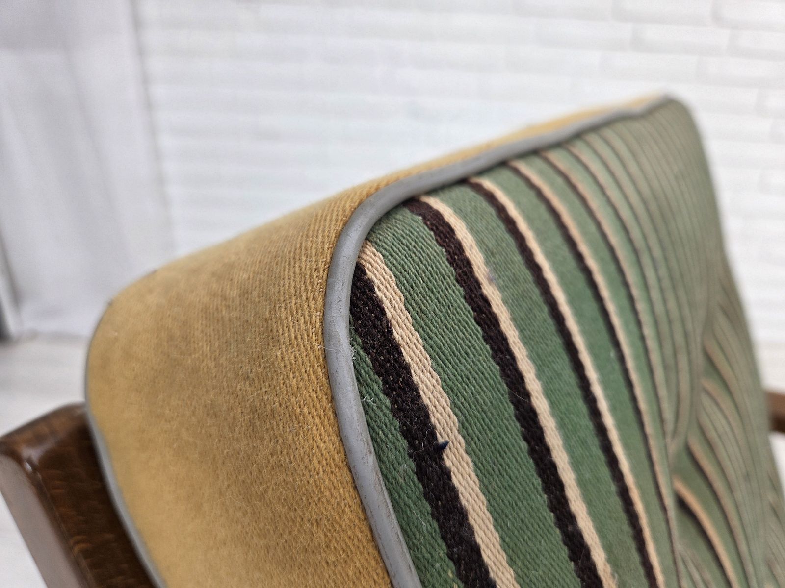 1960s, Danish Armchair, Furniture Wool, Beech Wood. photo Furniture