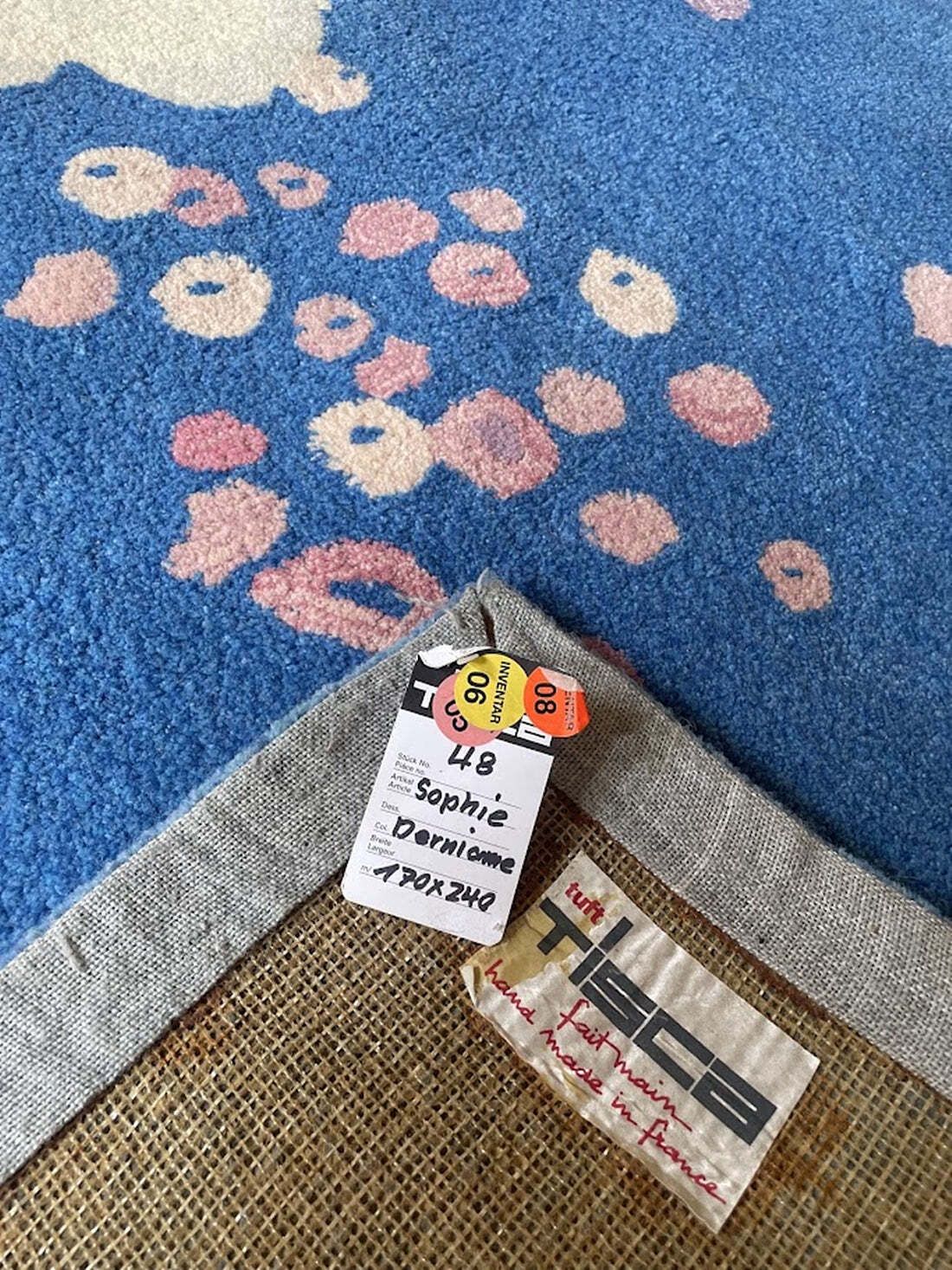 Tisca “Sophie” Hand Tufted Wool Rug, France, 1990s photo Textiles