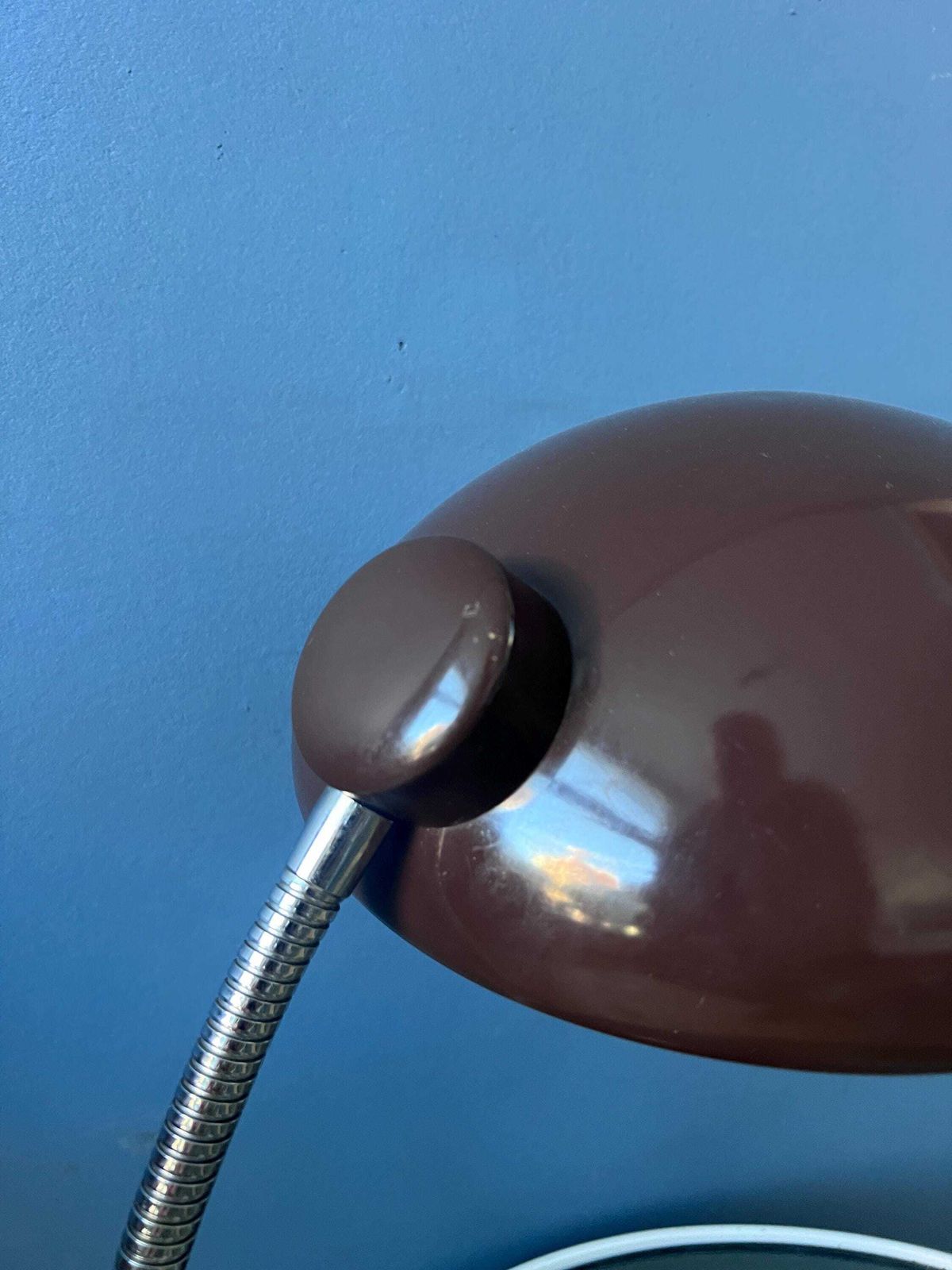 Lighting Vintage Massive Mid Century Brown Desk Lamp photo